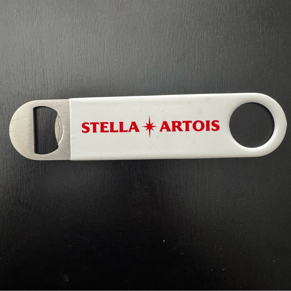 Stella Artois White Bar Blade Bottle Opener with Red Logo